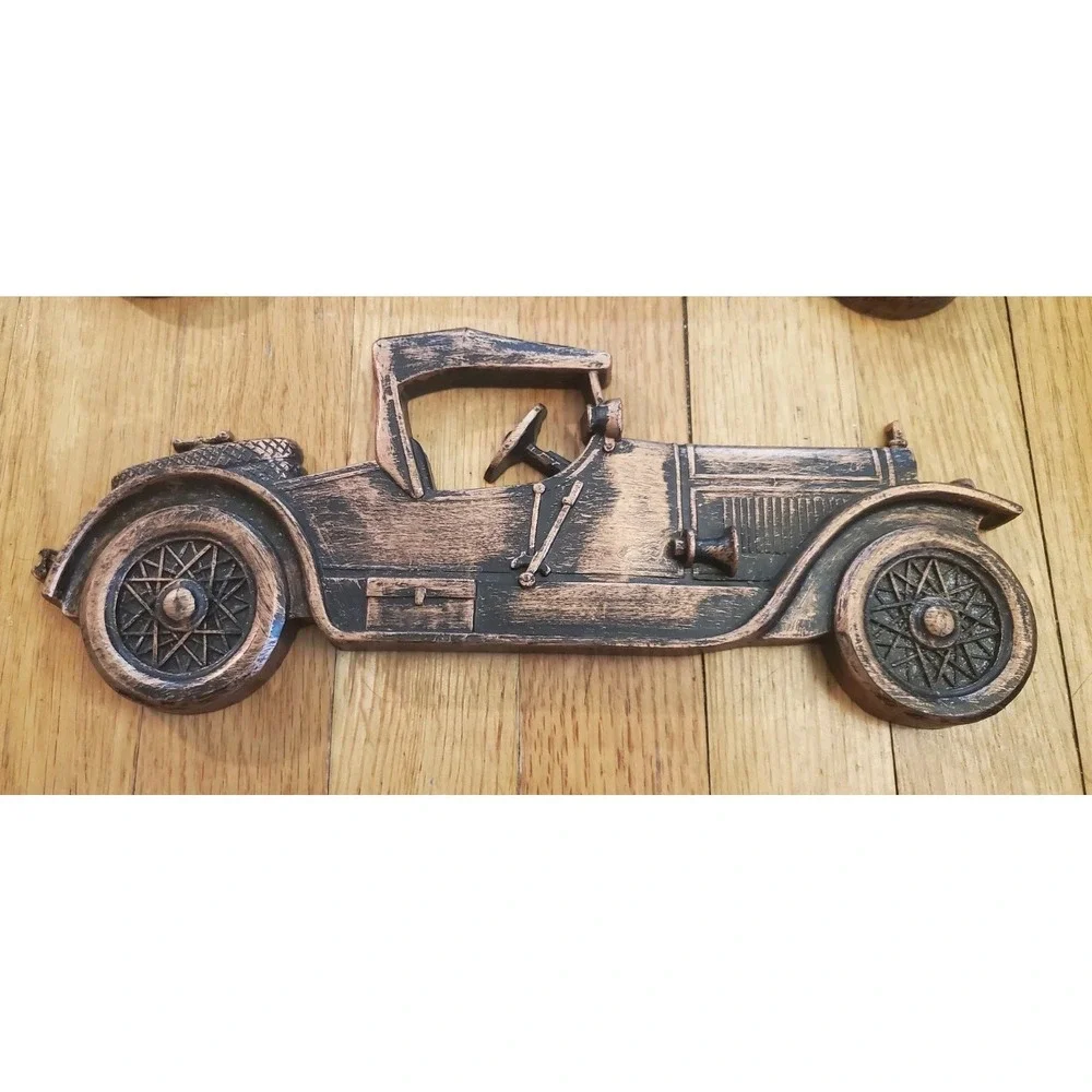 Dart Set of 2 Vintage Cars Wall Decor Retro Made in USA Copper Color